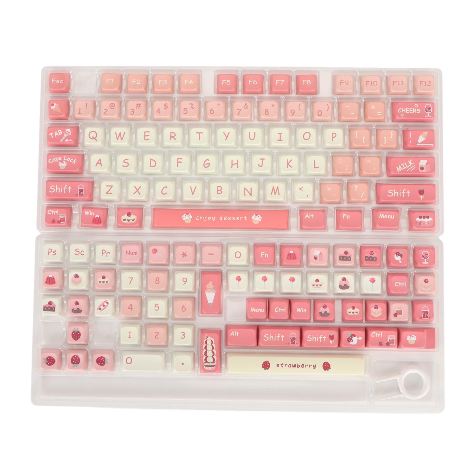 Amazon.com: Cream Strawberry Keycaps Set, 135 Keys PBT XDA